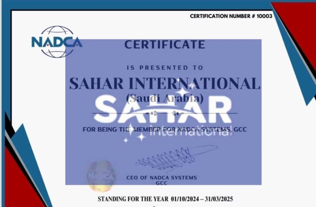 🧾 شهادة NADCA – National Air Duct Cleaners Association